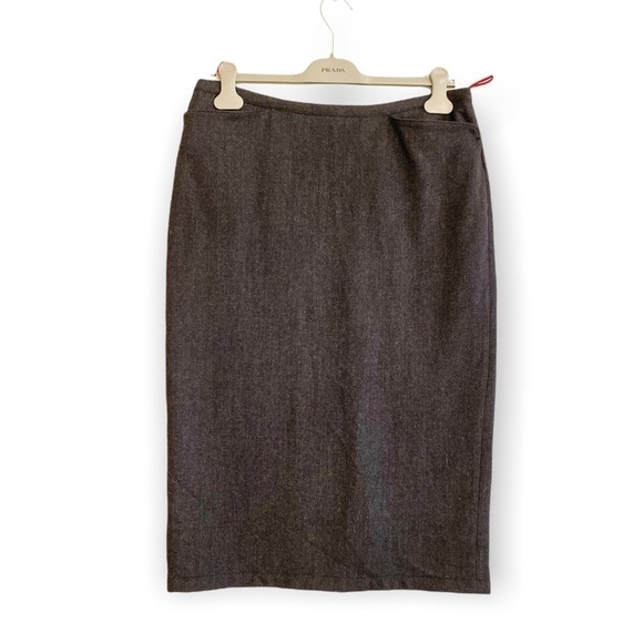 Prada  Skirt Wool Pencil‎ Skirt, Gray, Size Italian 44/M - Picture 1 of 12